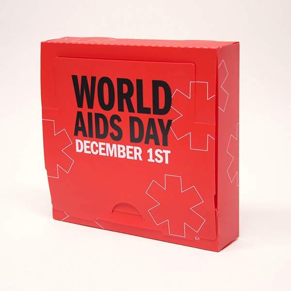 Fundraiser counter display for World Aids Day