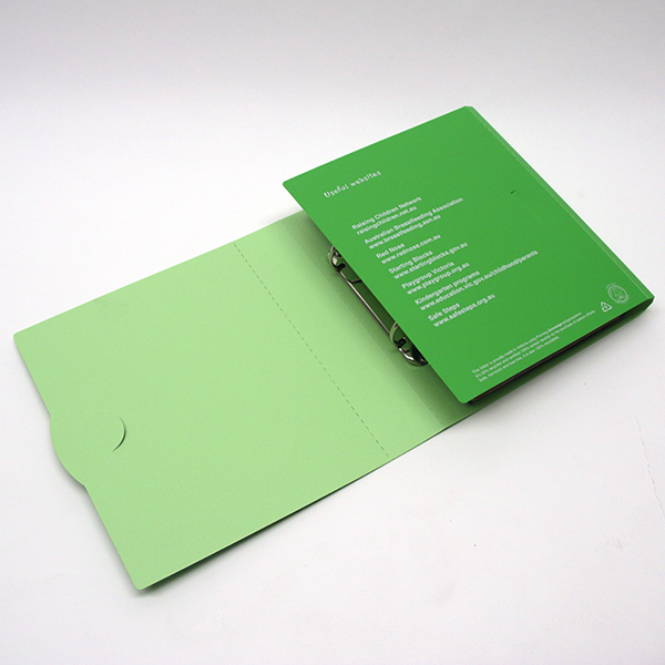 Polypropylene ring binder, custom colour. Custom divider photo pockets